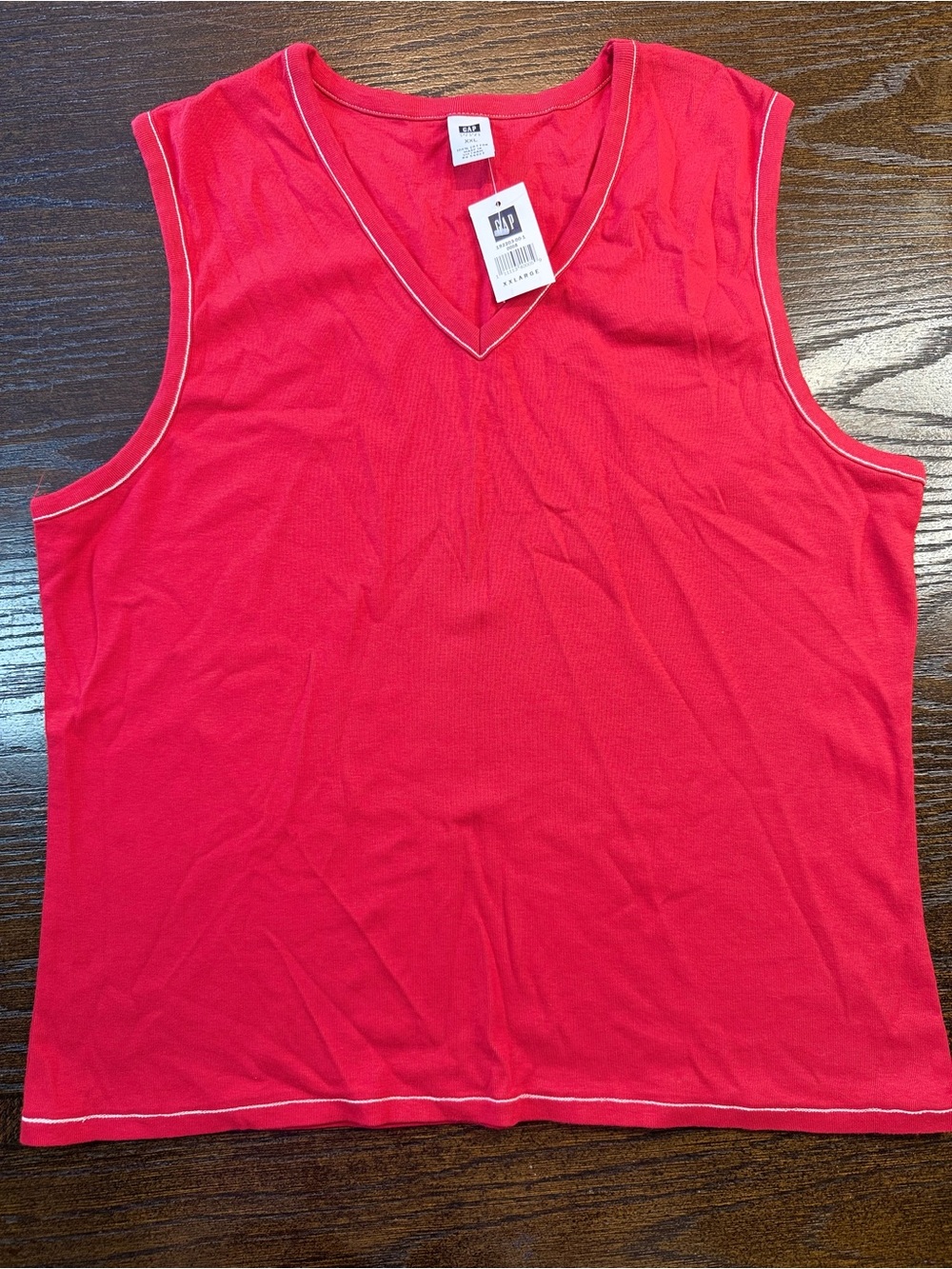 GAP Bright Red Sleeveless V-Neck